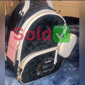 Juicy Couture Velvet Black/White Backpack NFS SOLD✅